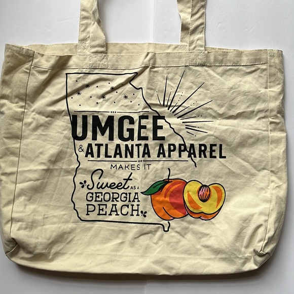 Maxi Canvas Tote Bag Georgia Peach Large Totebag Umgee NWOT - Picture 13 of 13